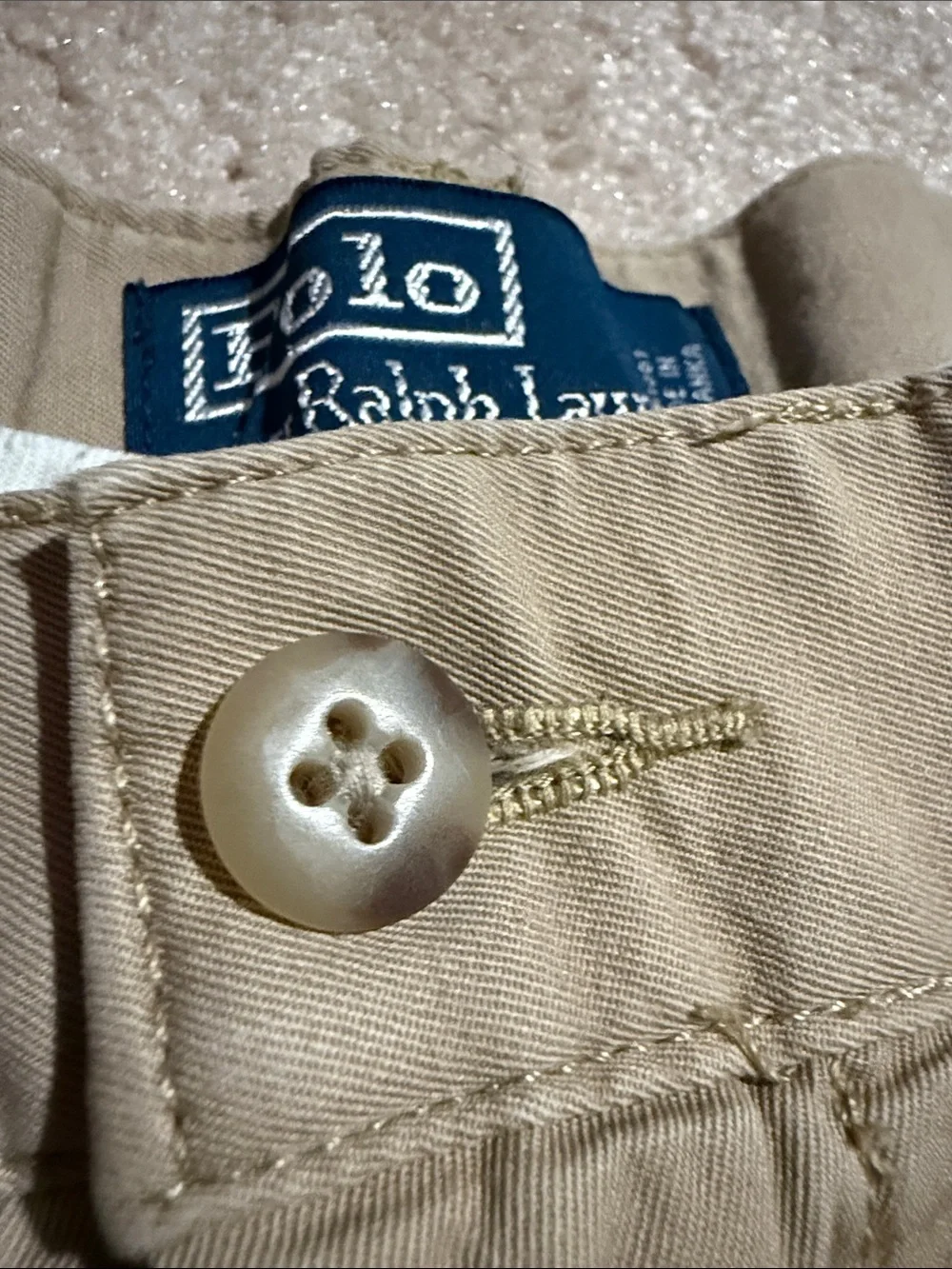 Polo by Ralph Lauren Men’s Tan Flat Front Cotton Shorts